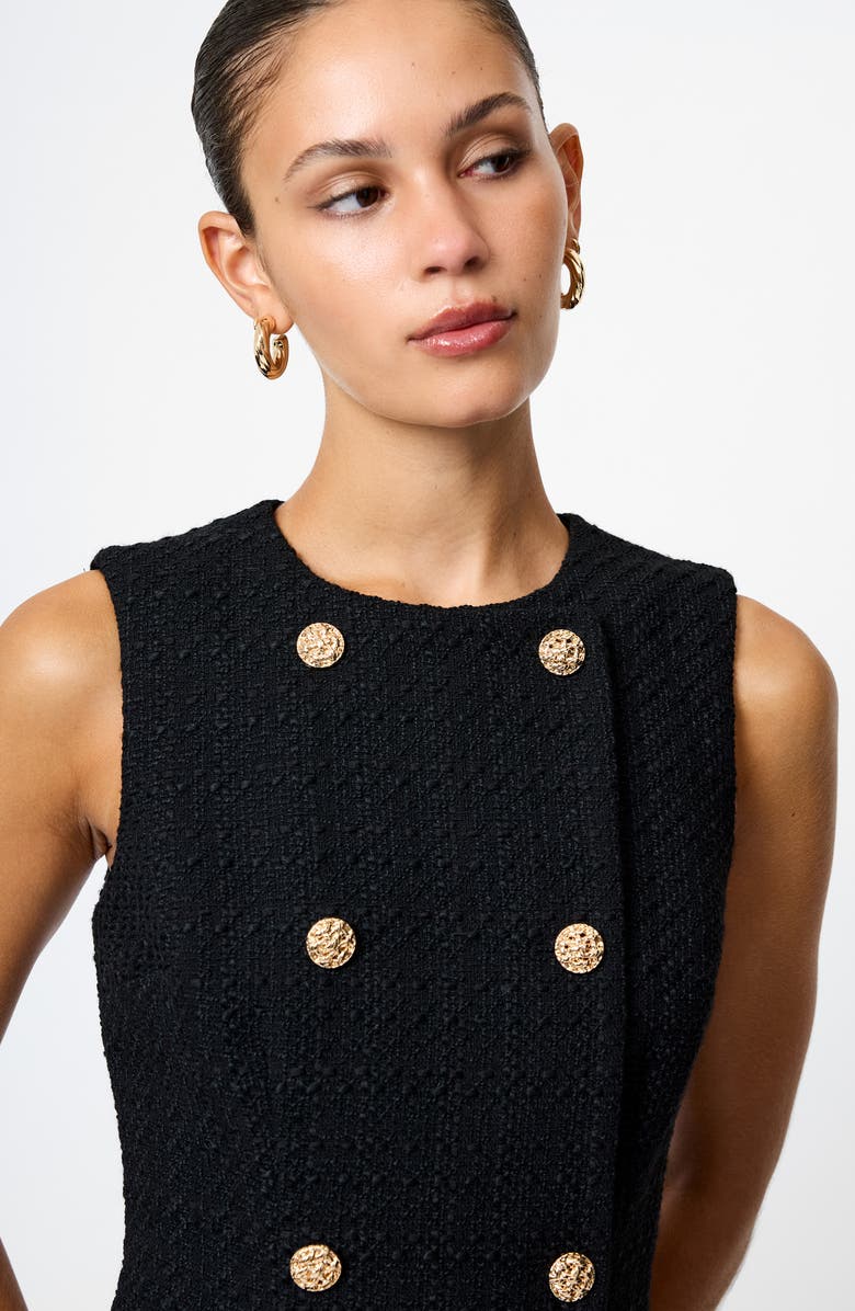 French Connection Structured Tweed Minidress, Alternate, color, Black