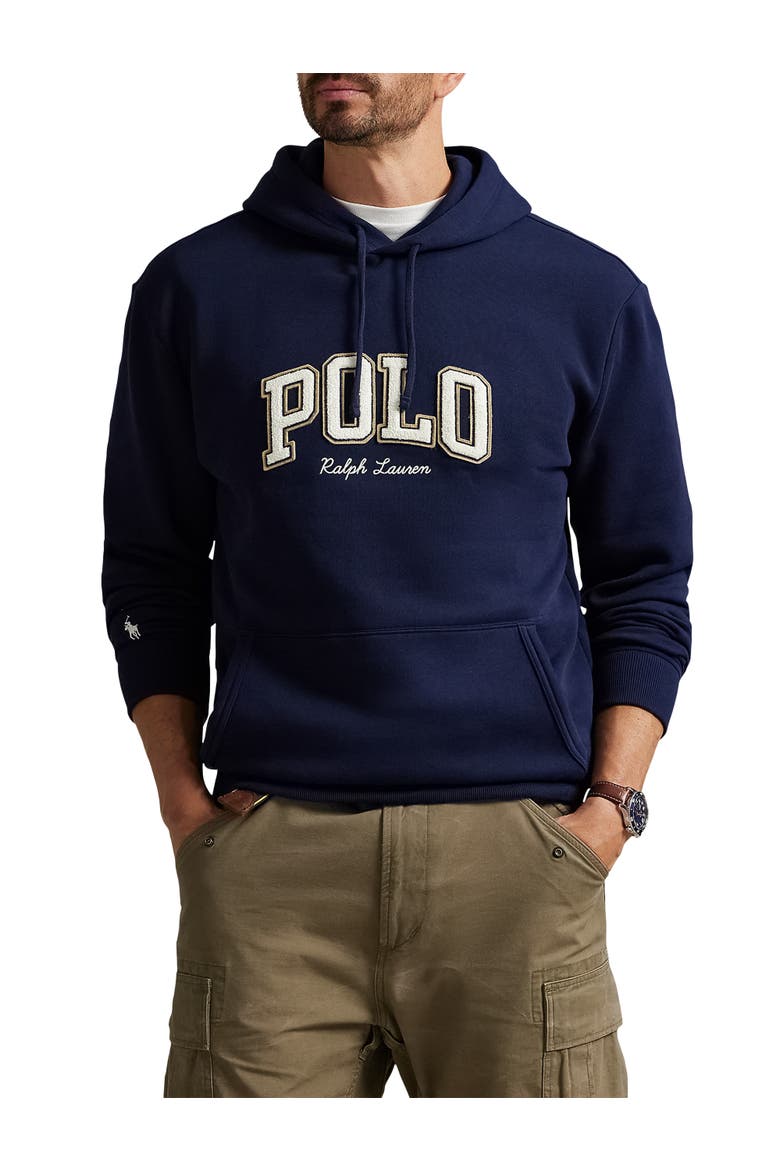 Big & Tall Logo Fleece Full-Zip Hoodie, Main, color, CRUISE NAVY