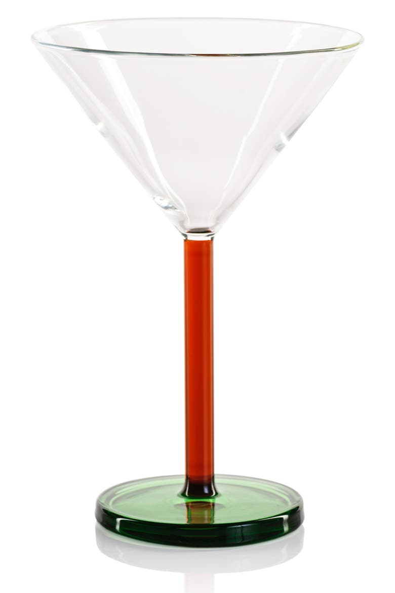 Vireo Set of 4 Martini Glasses, Main, color, CLEAR/ AMBER/ GREEN