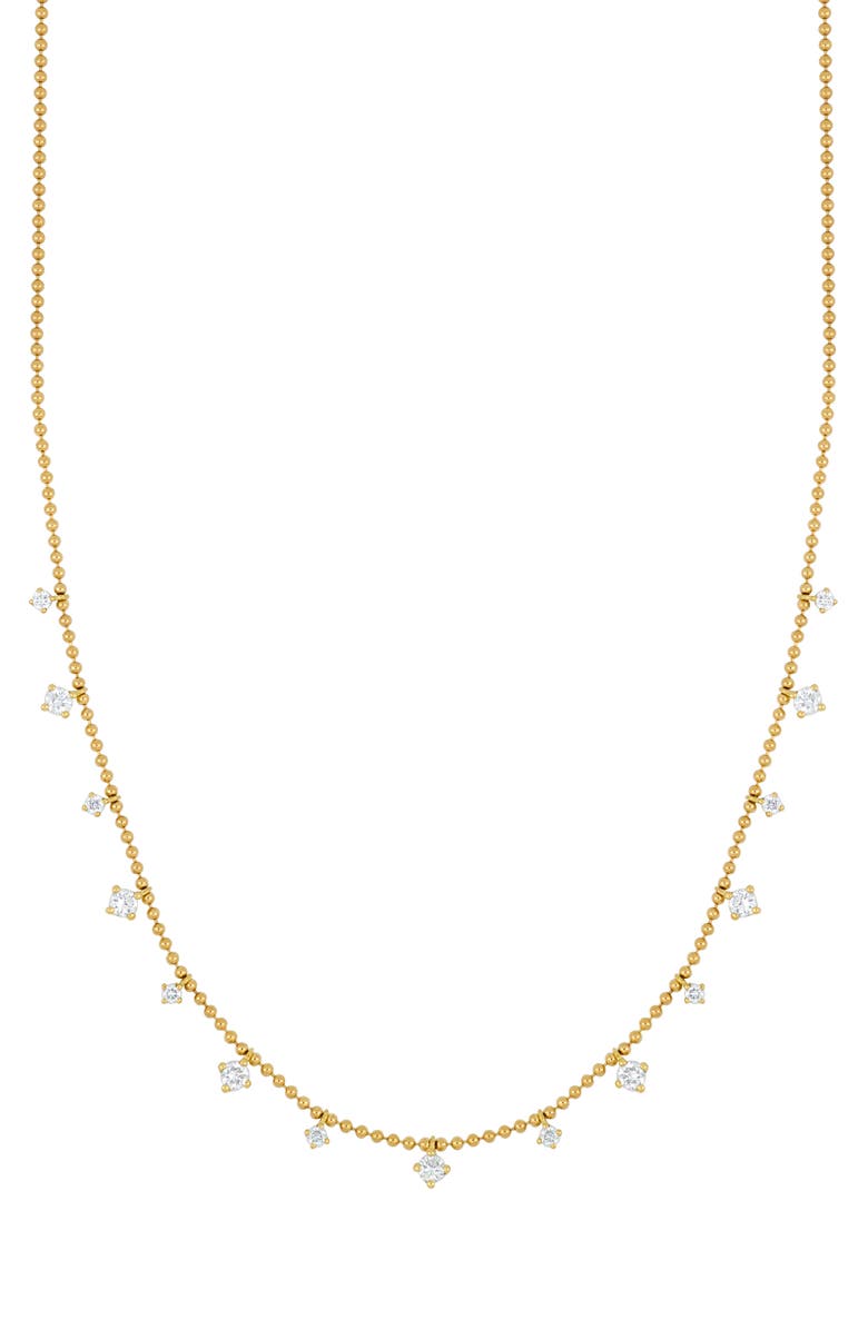 Bony Levy Mykonos Diamond Station Ball Chain Necklace, Main, color, 18K Yellow Gold