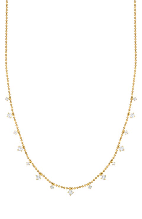 Mykonos Diamond Station Ball Chain Necklace (Online Trunk Show)