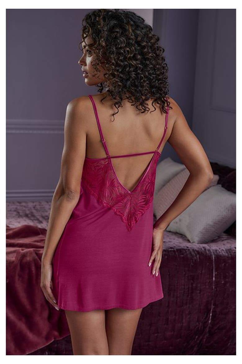 Women's Back Cutout Lace Negligee, Alternate, color, Bordeaux