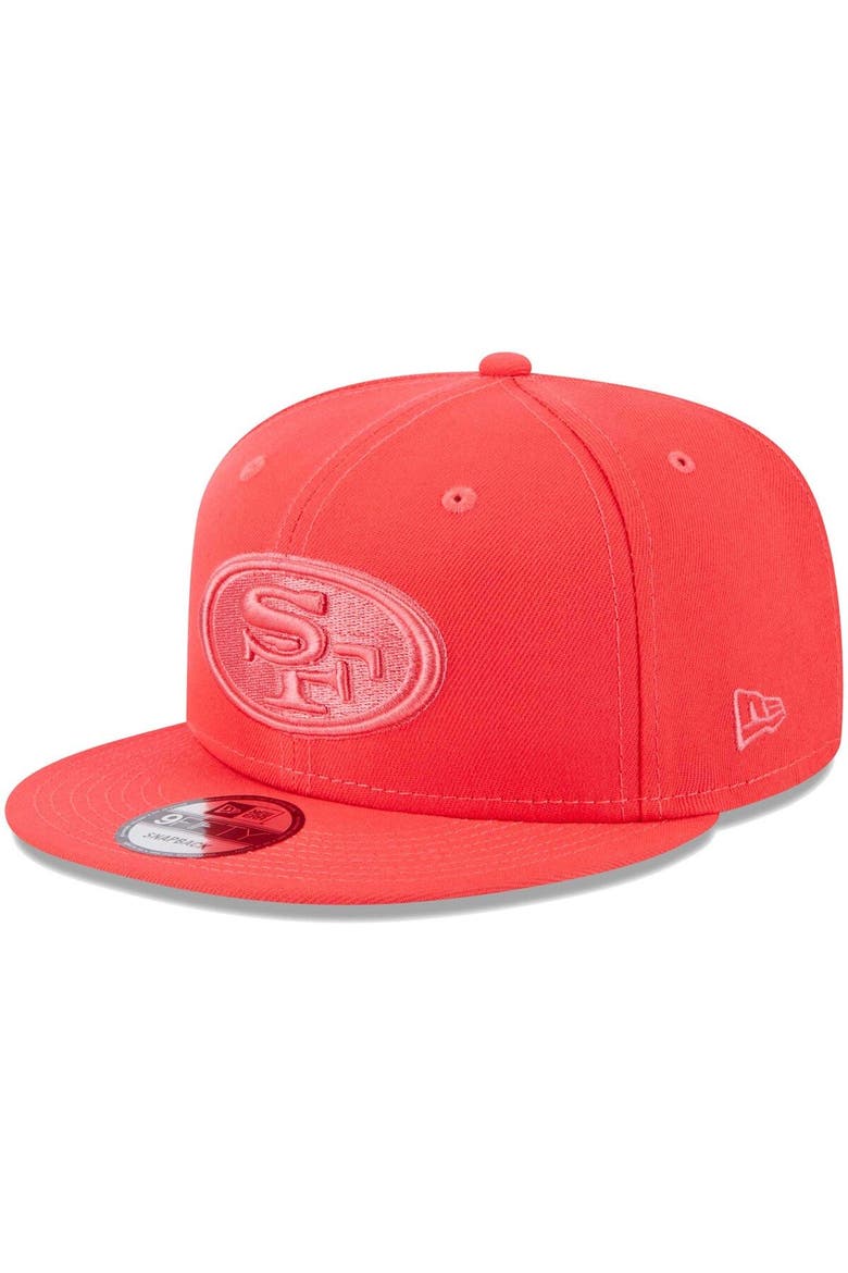 Men's New Era Scarlet San Francisco 49ers Color Pack Brights 9FIFTY Snapback Hat, Main, color, Scarlet