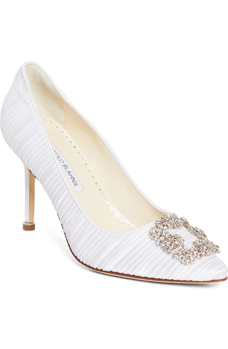 Manolo Blahnik Hangisi Crystal Buckle Pump, Main, color,
