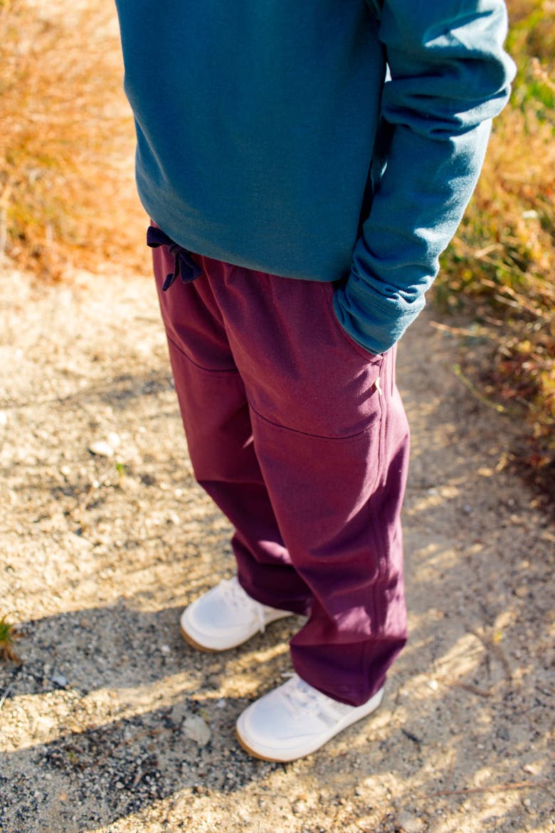 Kids’ Jules Organic Cotton Twill Pants, Alternate, color, Plum
