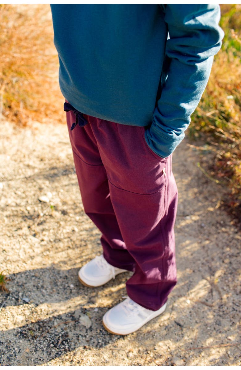 Jackalo Kids’ Jules Organic Cotton Twill Pants, Alternate, color, Plum