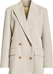 Golden Goose Double Breasted Herringbone Blazer