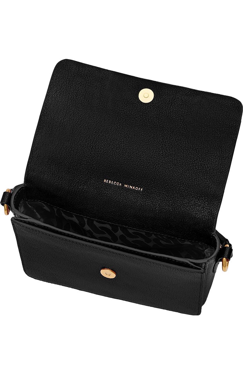 Rebecca Minkoff Bowie Stud Leather Crossbody Bag, Alternate, color, Black