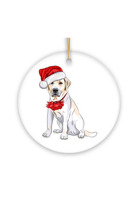 Santa Hat Yellow Labrador Retriever Ornament