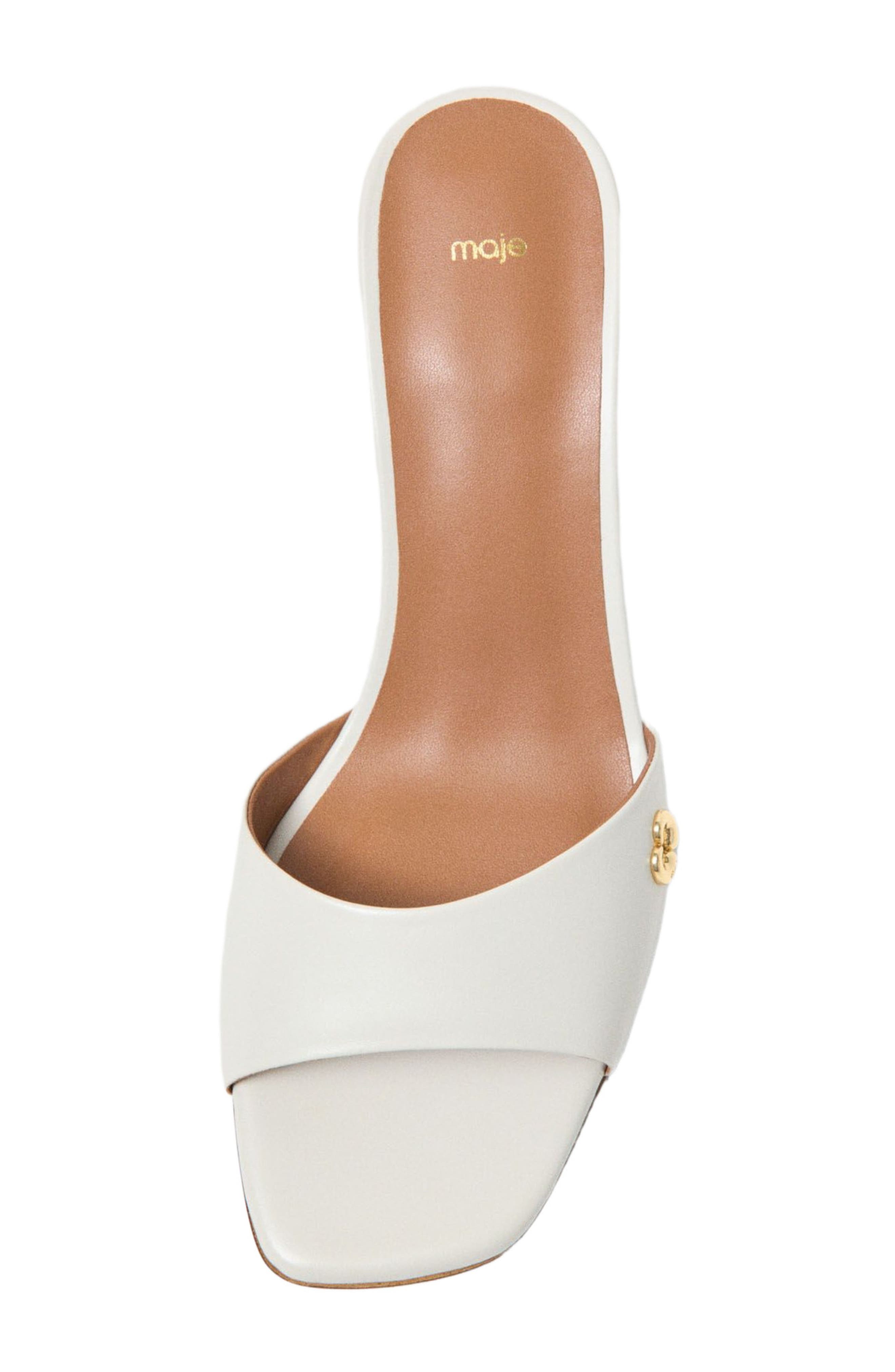 maje Leather mules, Alternate, color, White