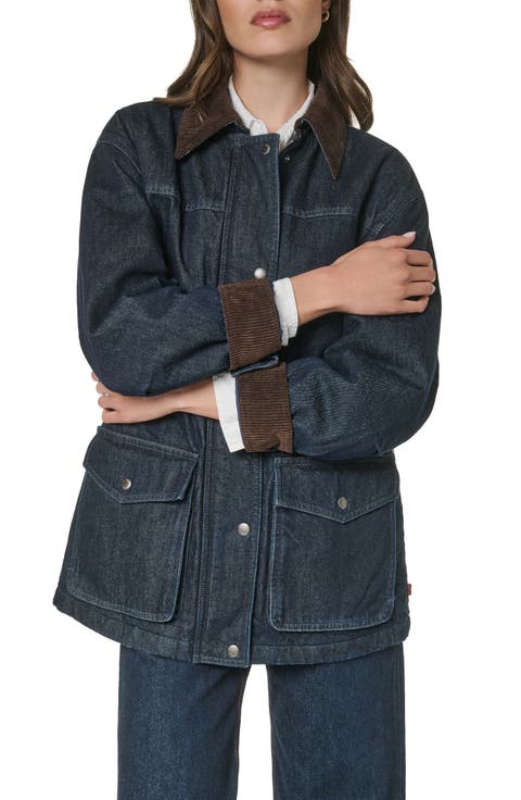 Corduroy Collar Military Jacket