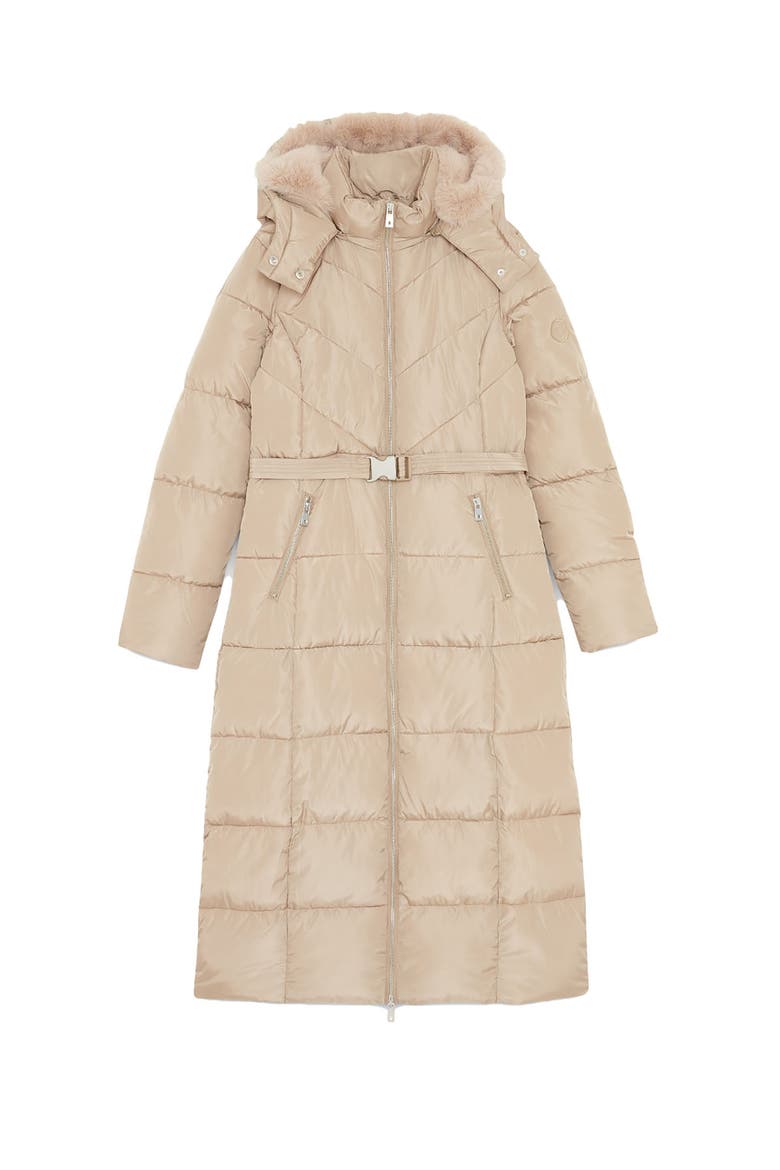 Quilted Puffer Long Jacket, Alternate, color, Stone