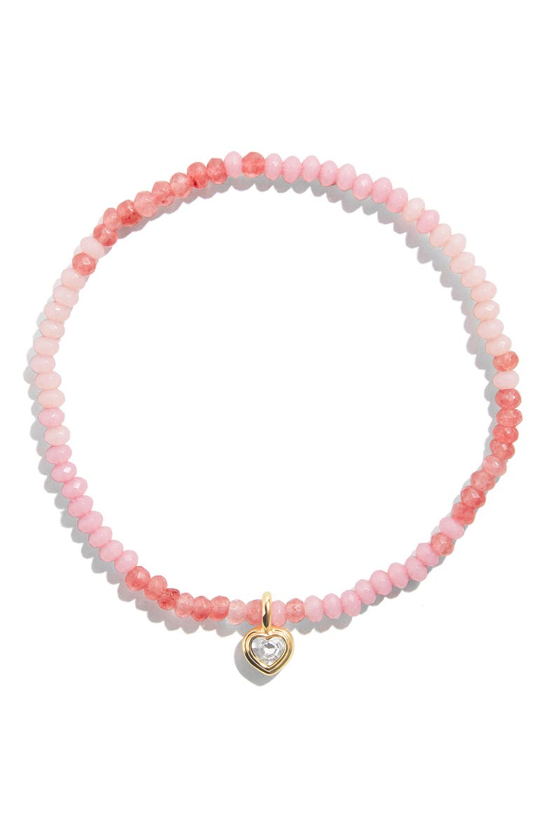 BaubleBar Neah Set of 5 Assorted Stretch Bead Bracelet, Alternate, color, Pink