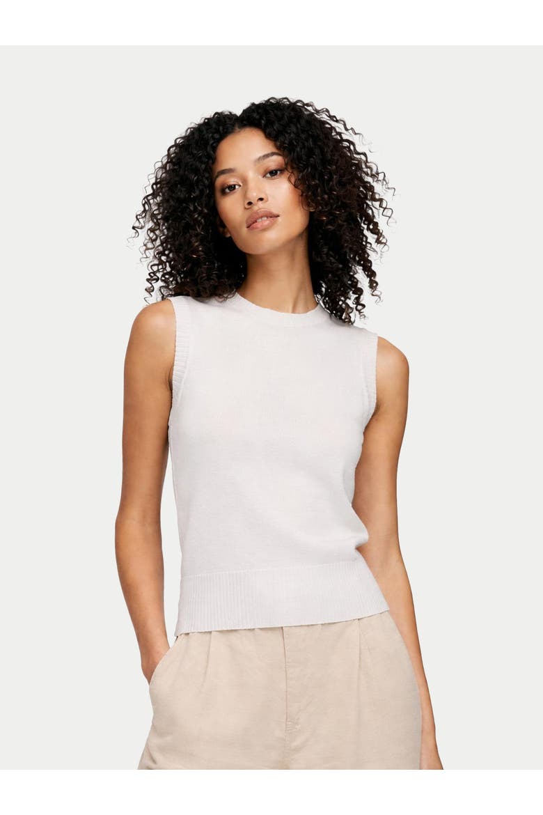 Cashmere Silk Sleeveless Top, Alternate, color, whisper white