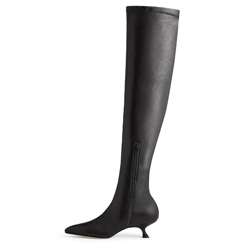 Neil J. Rodgers Seta Over The Knee Stretch Boot In Black Nappa