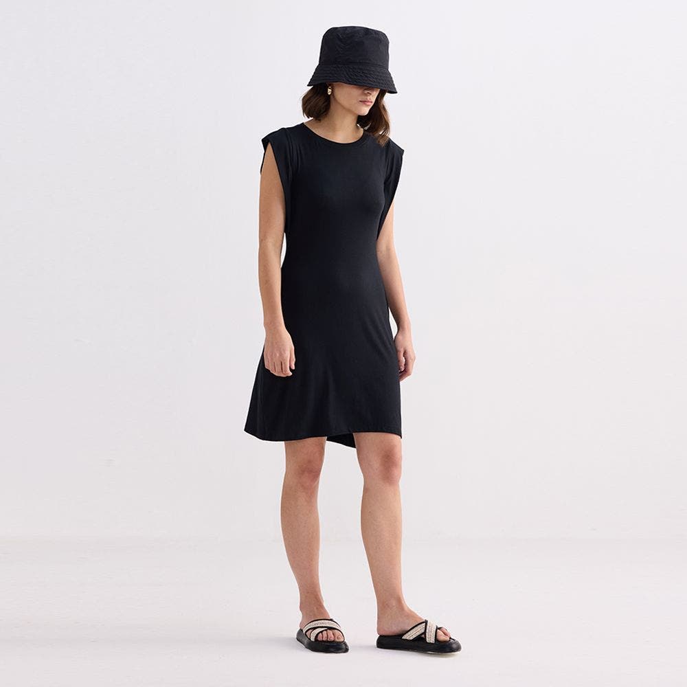 Muscle Tee Short Dress in Black - image 2