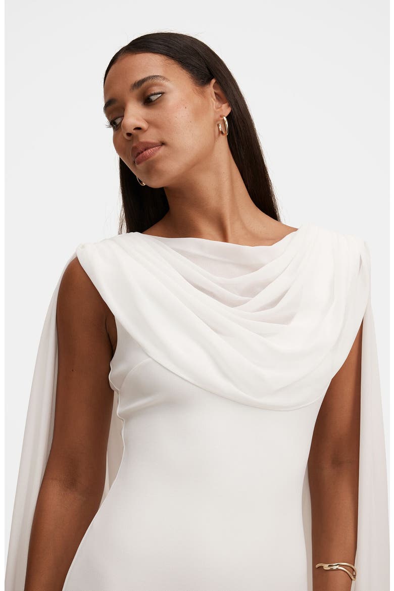 Bowie Drape Detail Minidress, Alternate, color, PORCELAIN