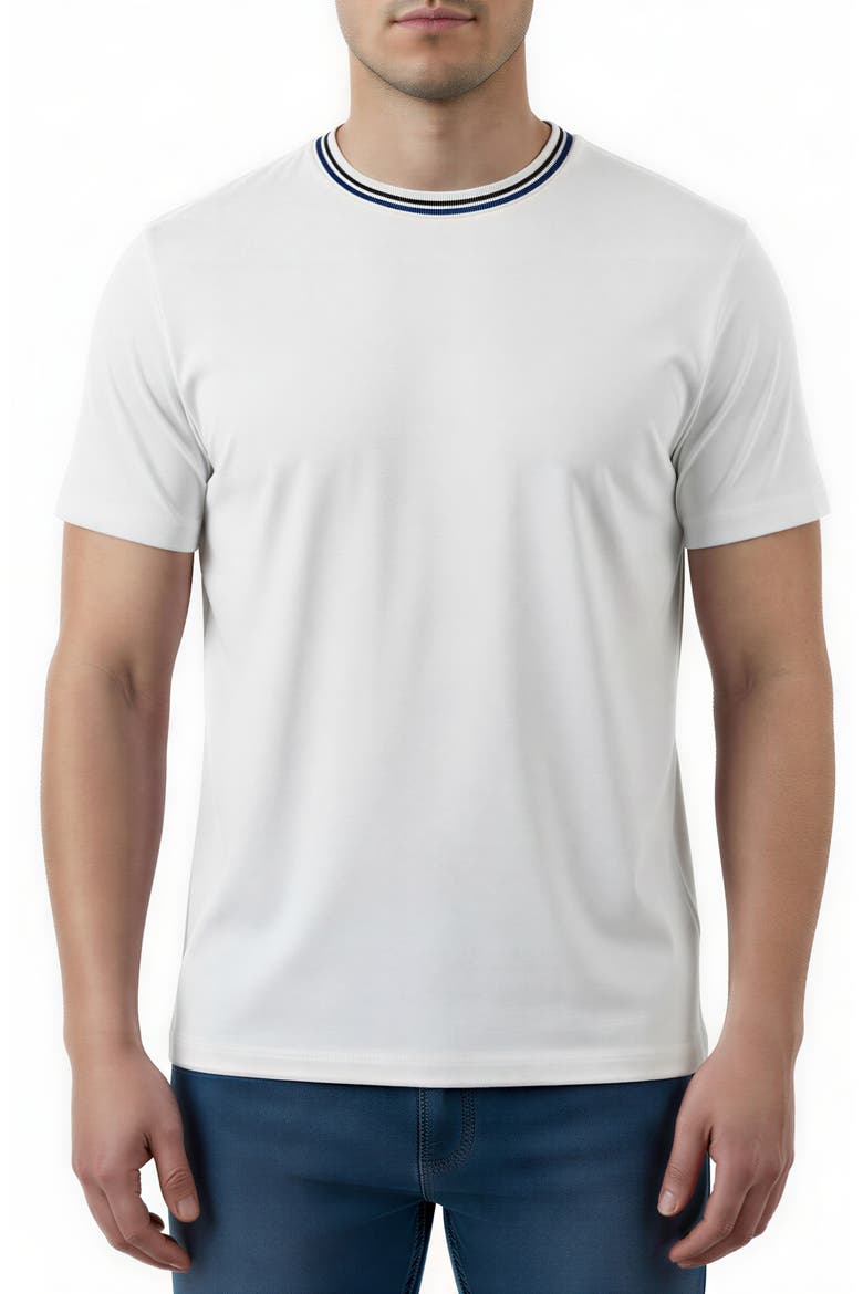 Cotton Crewneck T-Shirt, Main, color, 01 WHITE