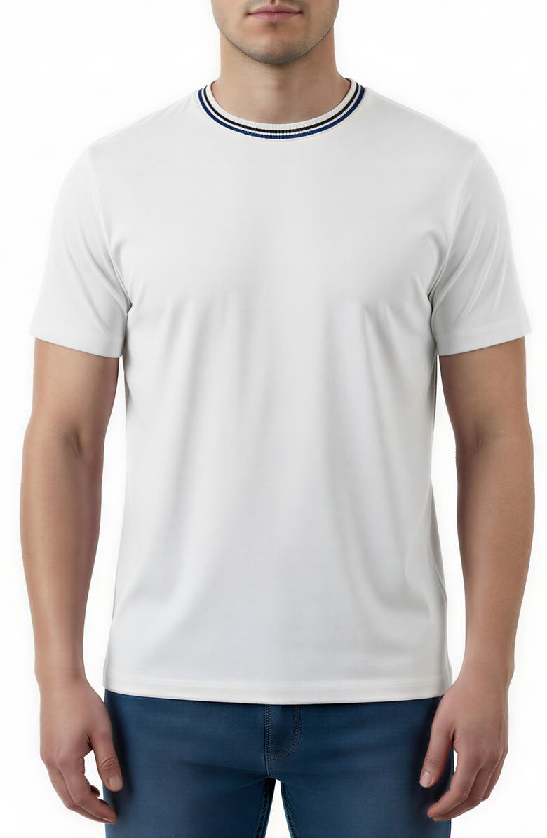 Victor Emmanuel Cotton Crewneck T-Shirt, Main, color, 01 White