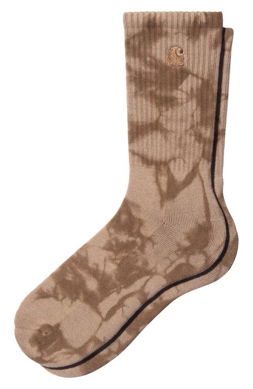 Carhartt Work In Progress Vista Tie Dye Crew Socks In Leather/buffalo