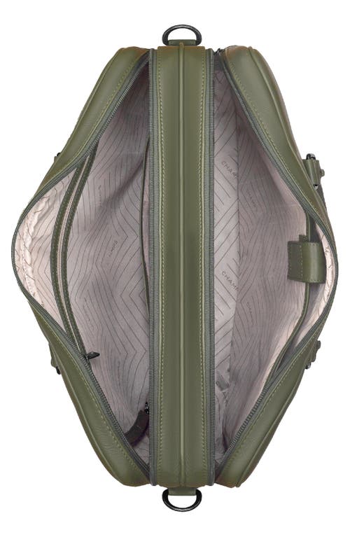 Champs Onyx Leather Briefcase In Khaki