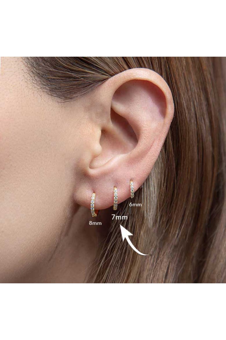 Gold Seven Mm Huggie Hoop Earring, Alternate, color, Gold