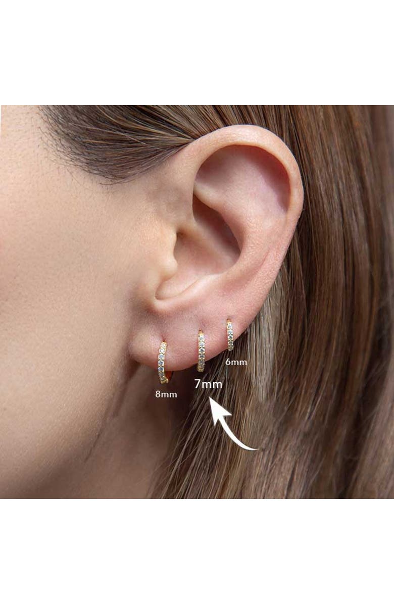 Outofoffice Gold Pavé Seven Mm Huggie Hoop Earring, Alternate, color, Gold