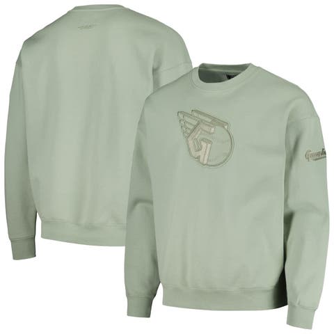 Men's Pro Standard Green Cleveland Guardians Neutral Drop Shoulder Pullover Sweatshirt