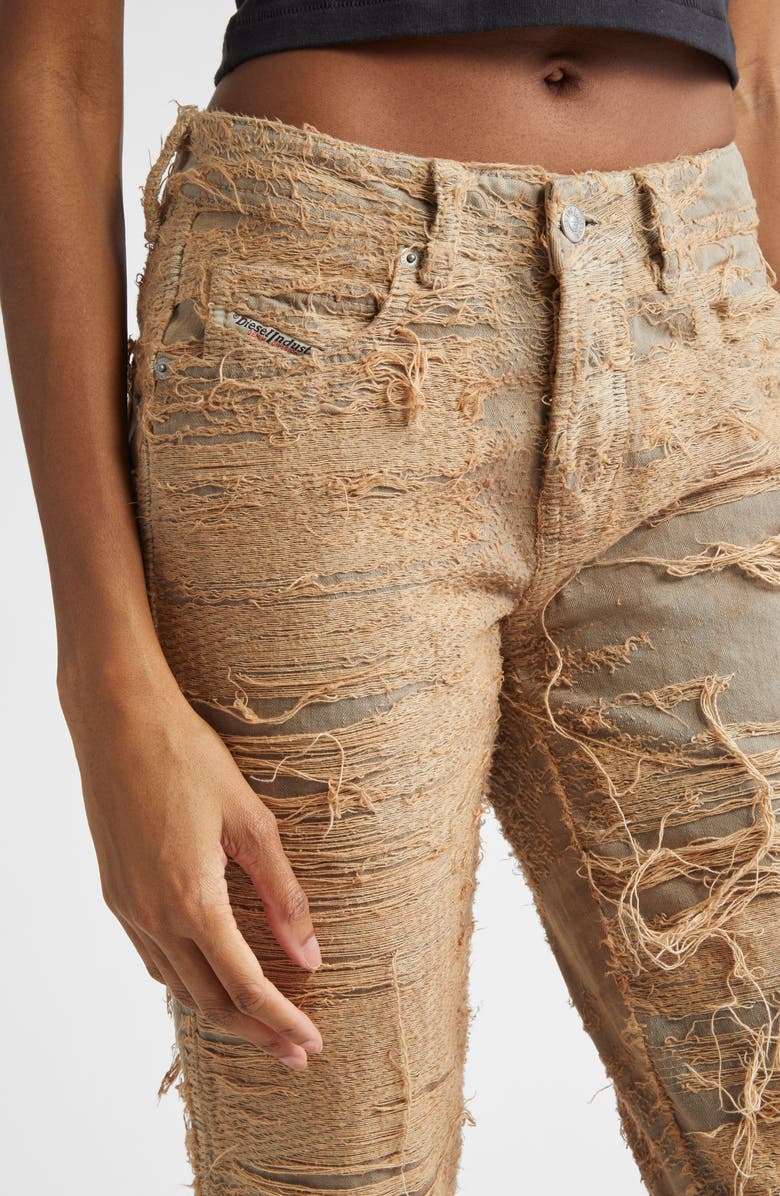 DIESEL<sup>®</sup> 1992 D-Jiann Floating Thread Slim Straight Leg Jeans, Alternate, color, Beige