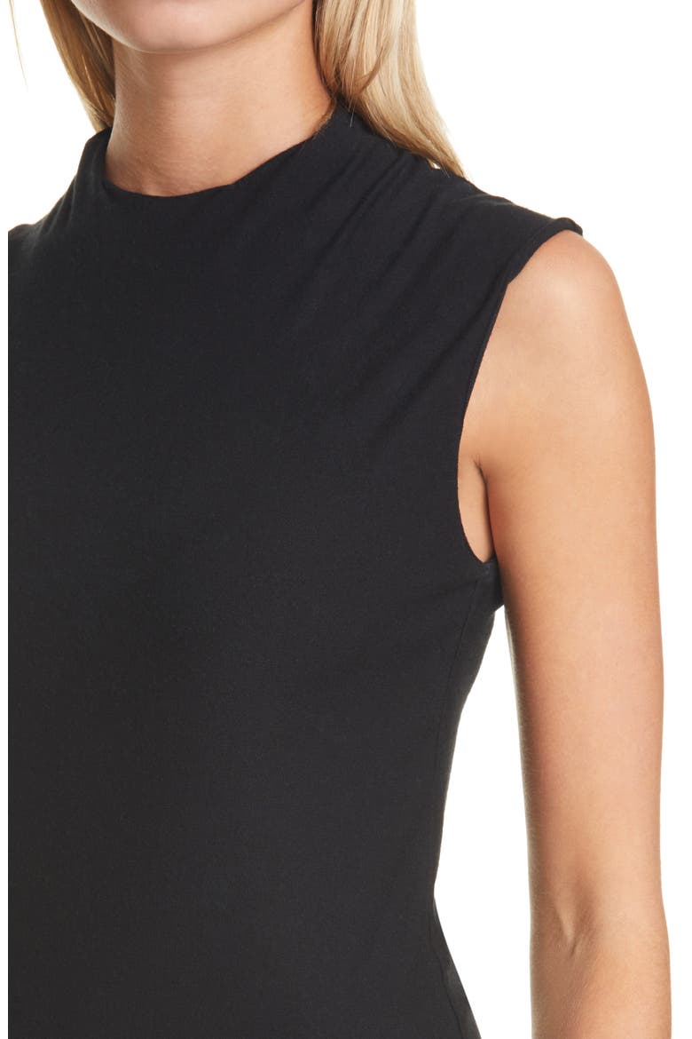 Draped Neck Top, Alternate, color, BLACK