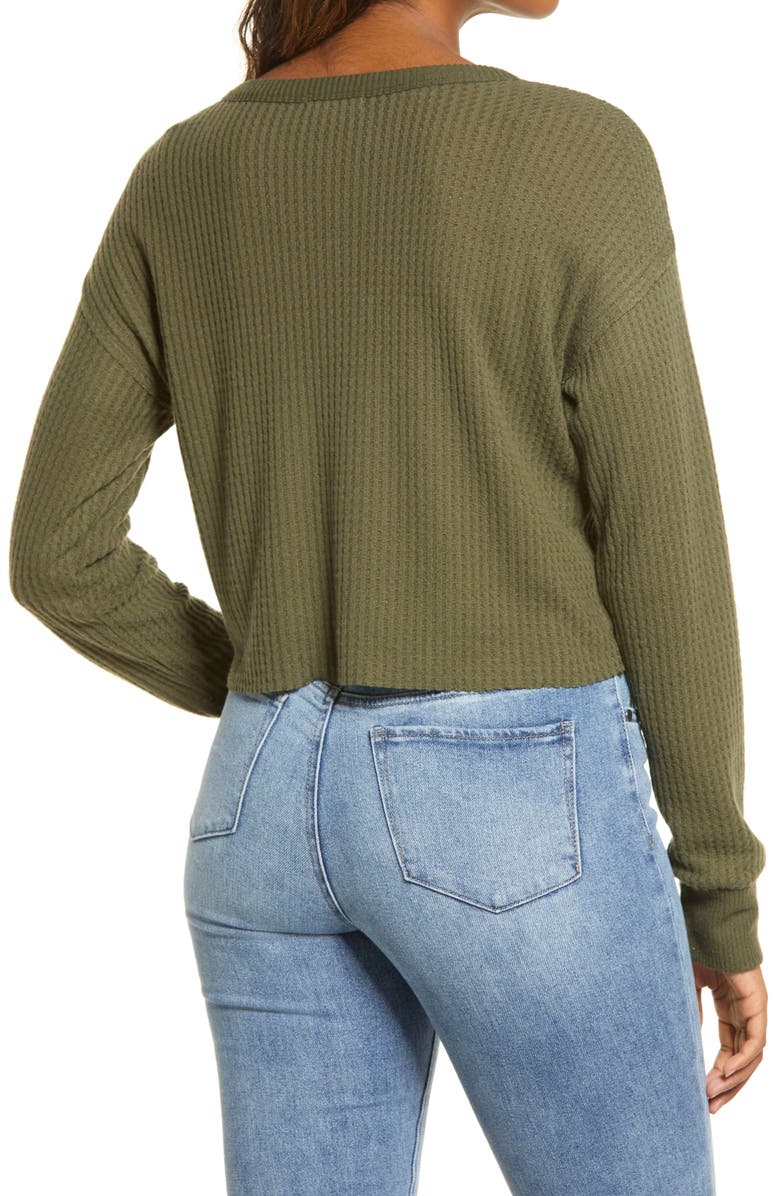 BP. Long Sleeve Waffle Knit Top, Alternate, color, 