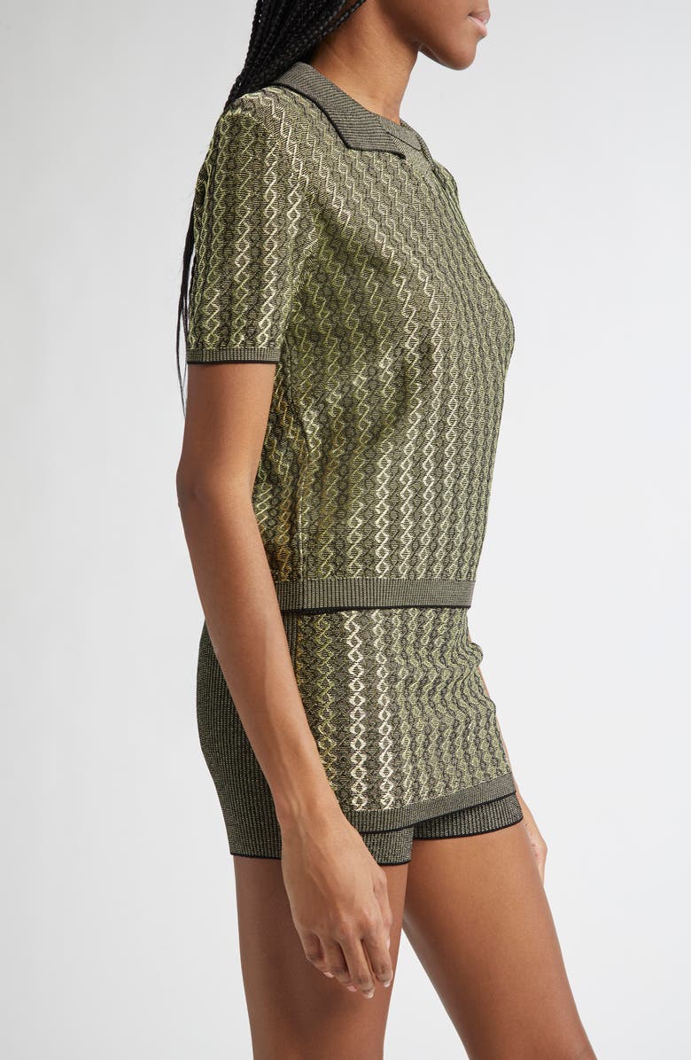 Jacquemus Le Polo Marino Polo, Alternate, color, Green/ Multi Black