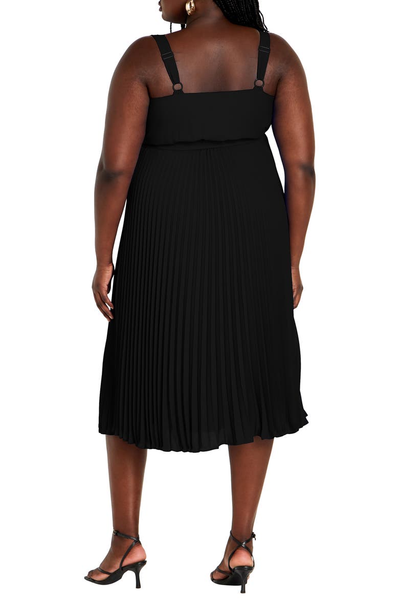 Zella Sleeveless Pleated Dress, Alternate, color, BLACK