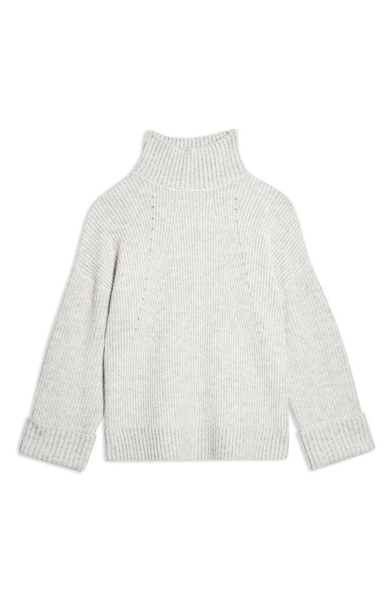 Topshop Supersoft Wide Sleeve Turtleneck Sweater, Alternate, color, 