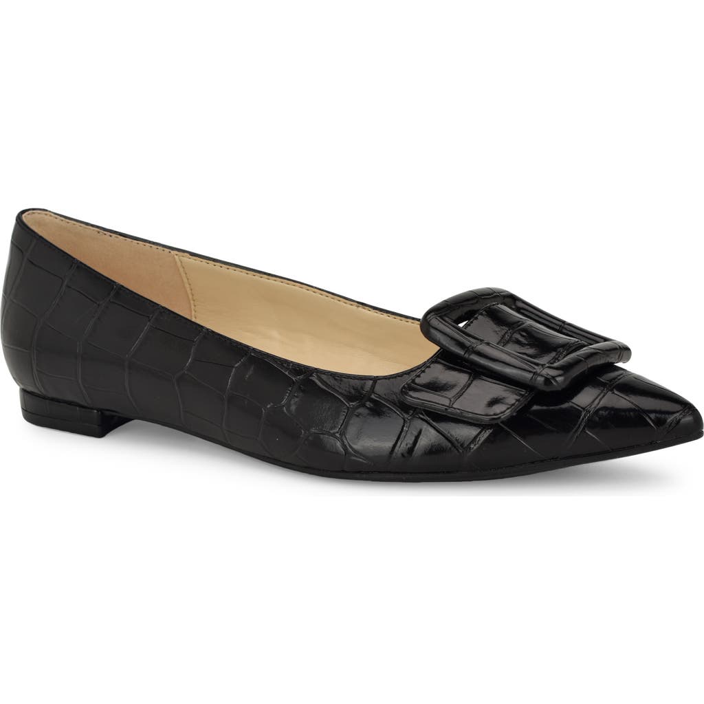 Nine West Jesike Pointed Toe Flat In Black