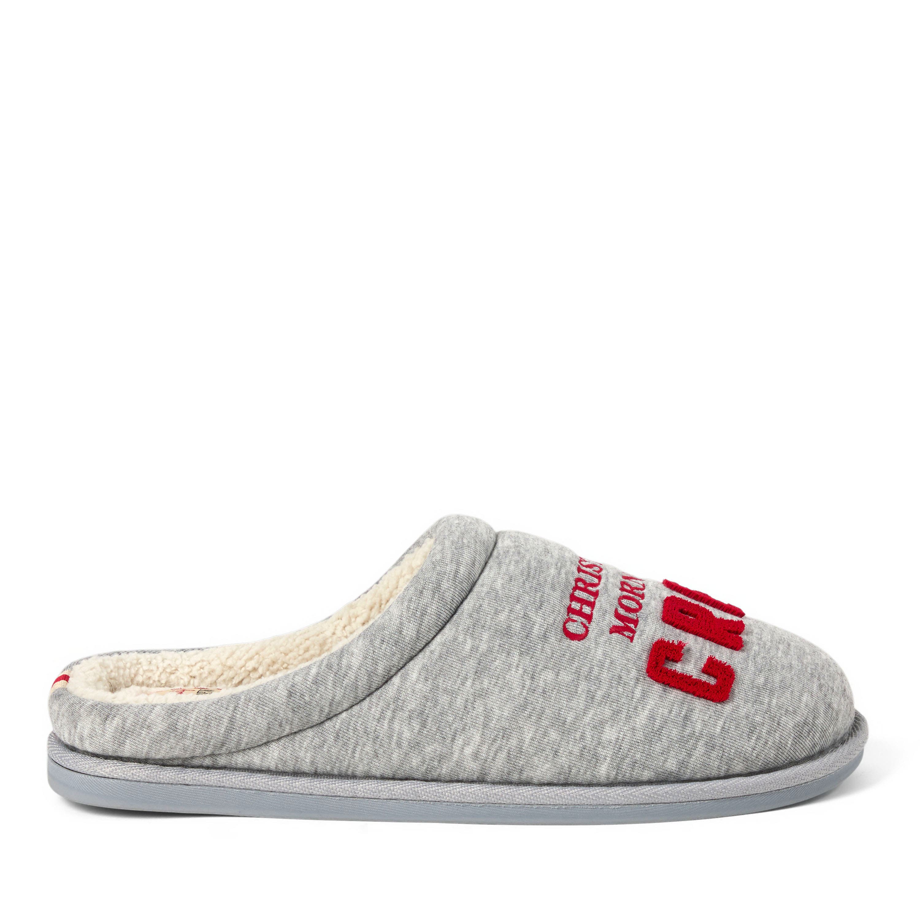 Christmas Morning Crew Slippers, Alternate, color, LIGHT HEATHER GREY