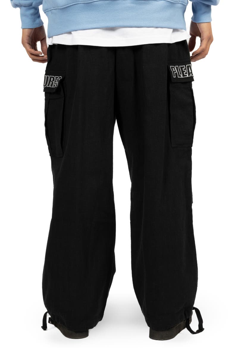 Visitor Wide Leg Cargo Pants, Alternate, color, BLACK