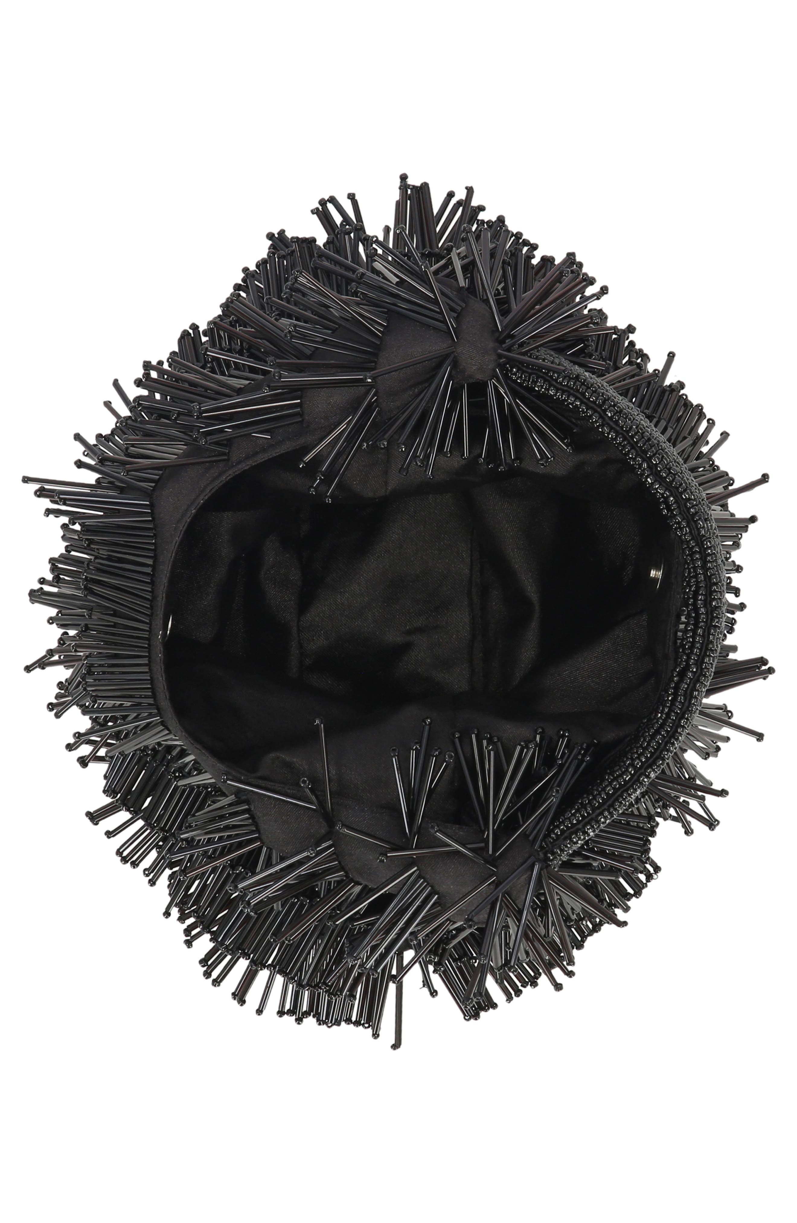 Jessica McClintock Jelena Beaded Hobo Shoulder Bag, Alternate, color, Black