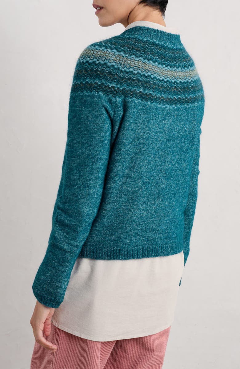 Seasalt Cornwall Spruce Frost Fair Isle Sweater, Alternate, color, 