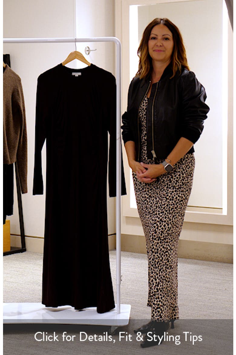 Long Sleeve Ruched Jersey Dress video