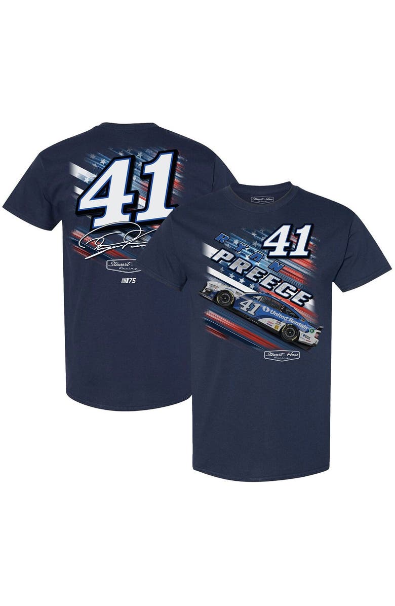 STEWART-HAAS RACING Men's Stewart-Haas Racing Team Collection  Navy Ryan Preece Patriotic Fuel T-Shirt, Main, color, 