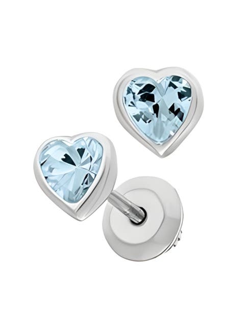 Heart March Birthstone Earrings (Toddler, Little Kid 
Big Kid)