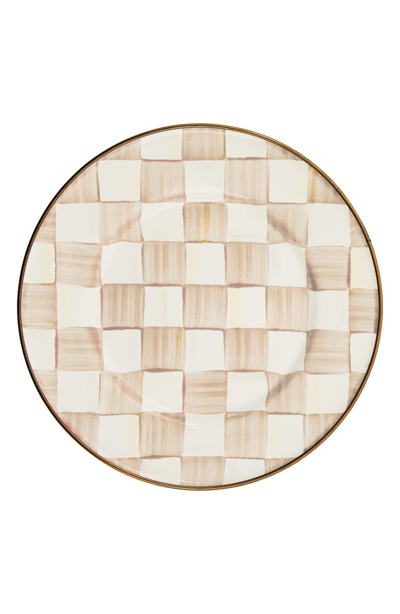 MACKENZIE CHILDS Mocha Check Salad Plate, Main, color, Mocha