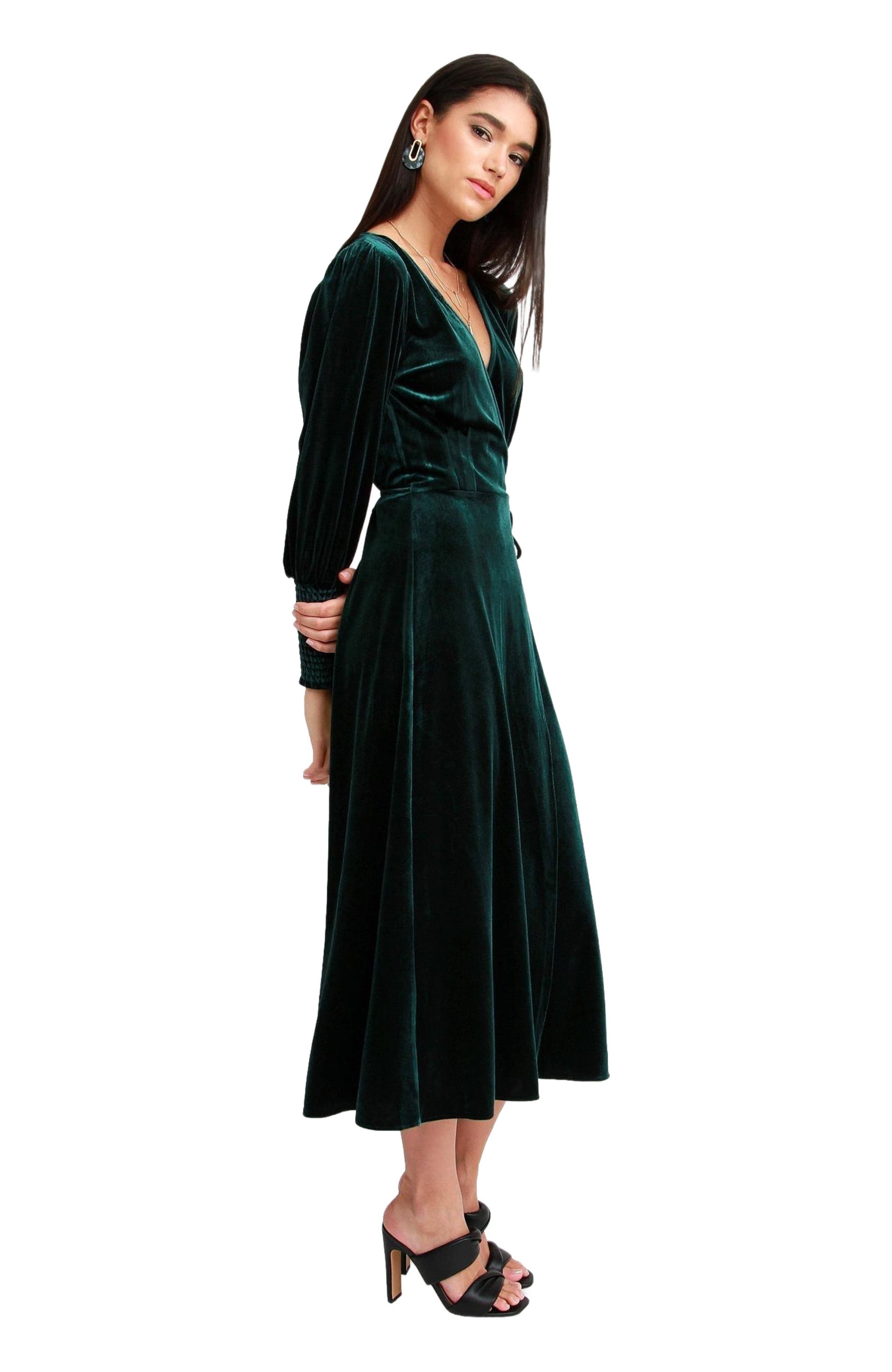 Current Mood Velvet Wrap Dress - image 2