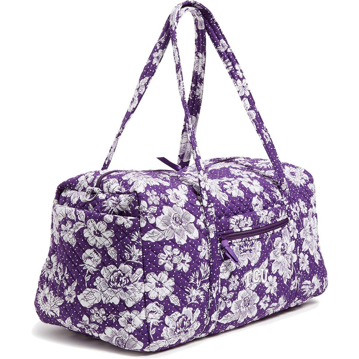 VERA BRADLEY TCU Horned Frogs Rain Garden Large Travel Duffel Bag, Alternate, color, 