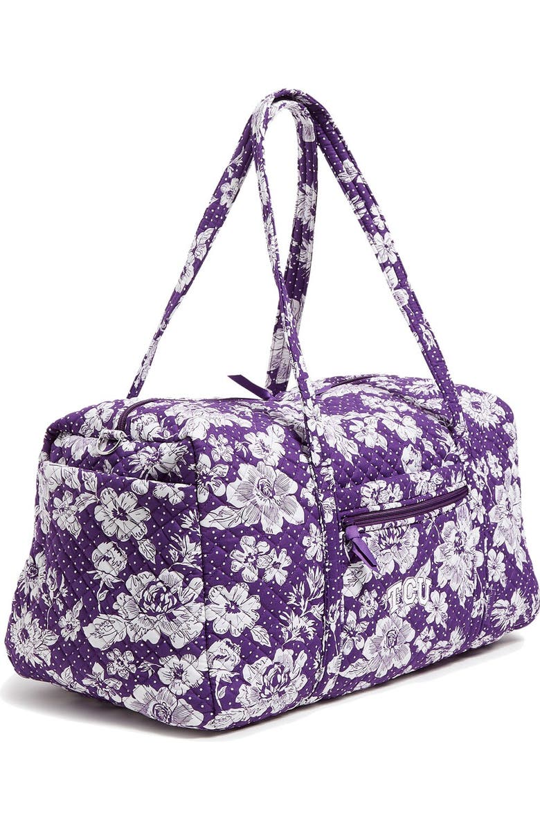 VERA BRADLEY TCU Horned Frogs Rain Garden Large Travel Duffel Bag, Alternate, color,