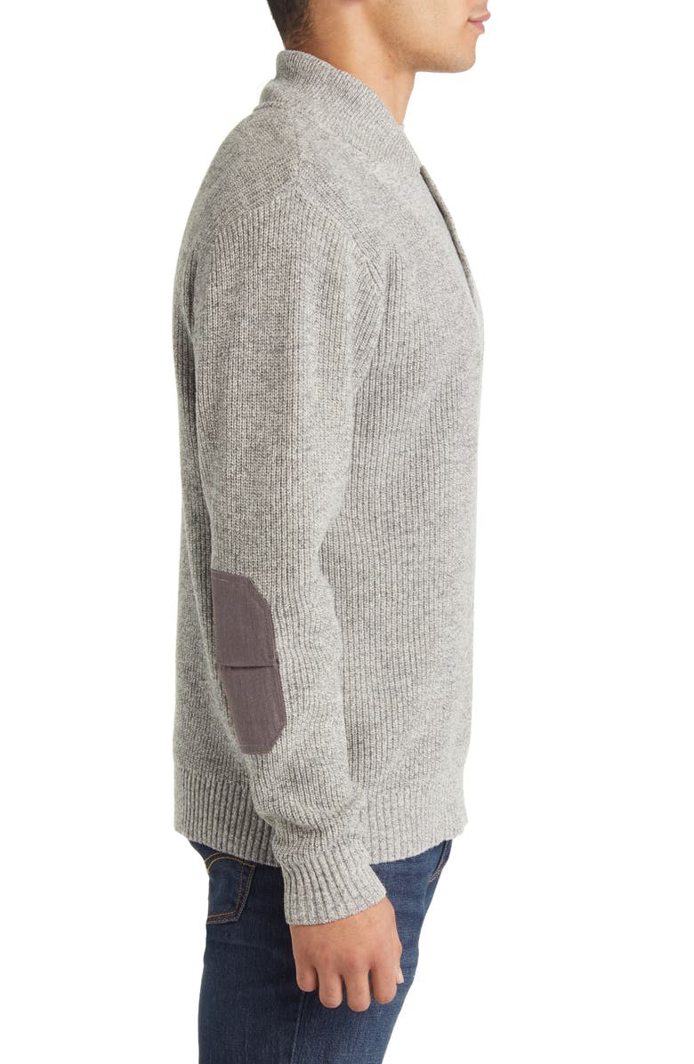 Schott NYC Wool Blend Military Henley Sweater, Alternate, color, Heather Grey