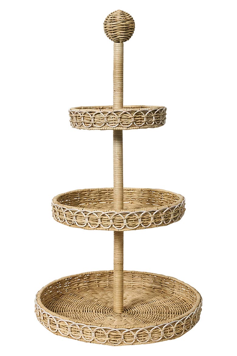 Provence Rattan 3-Tier Server, Main, color, WHITEWASH