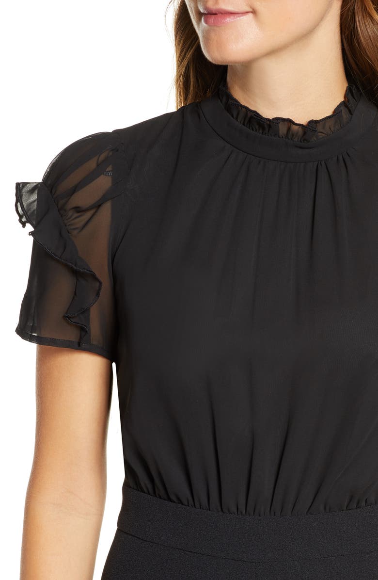 Vince Camuto Chiffon & Crepe Jumpsuit, Alternate, color,