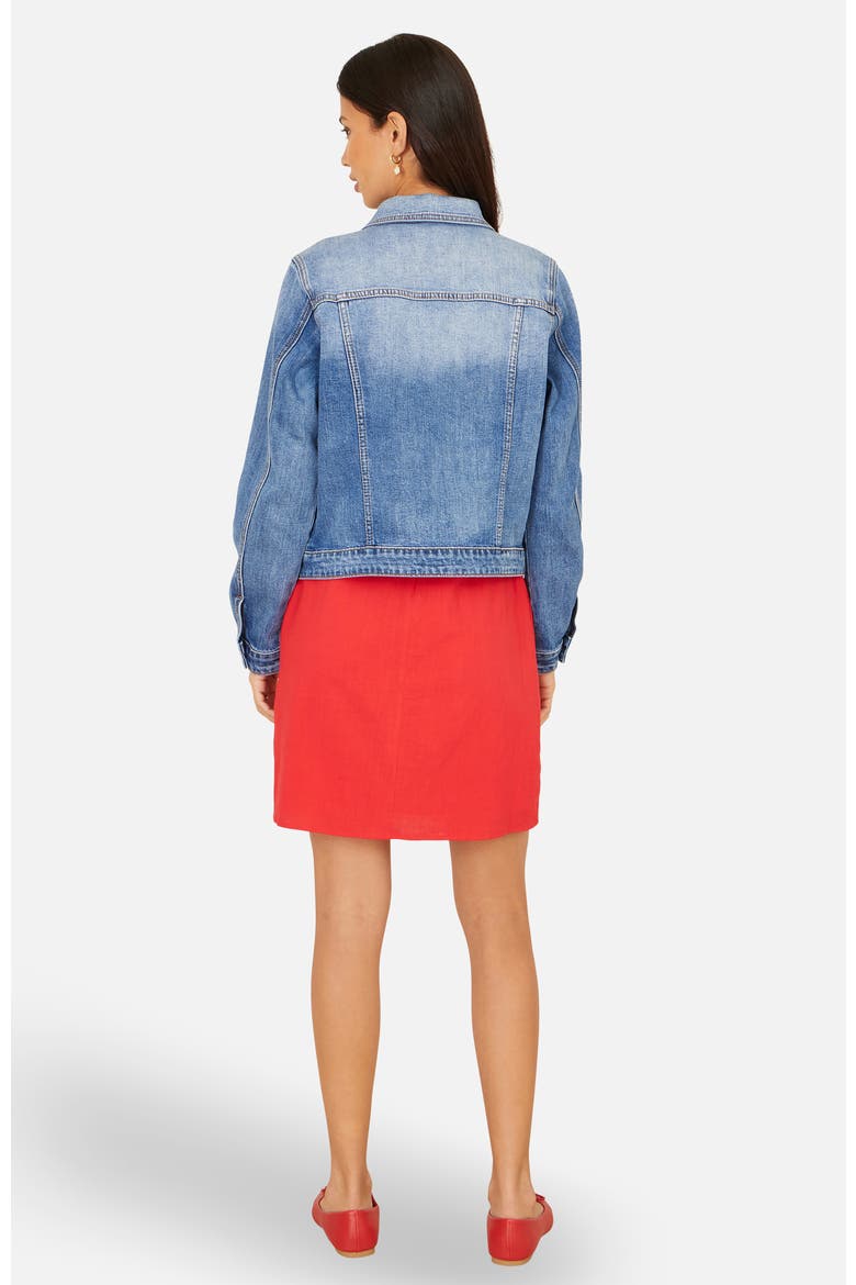 Stretch Washed Denim Jacket, Alternate, color, Blue